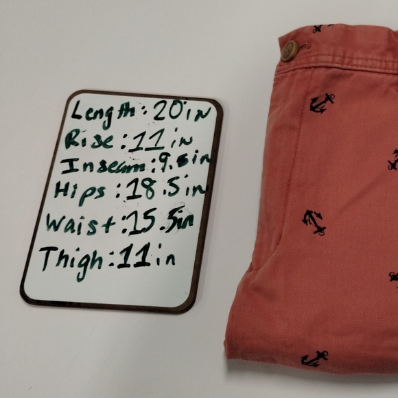 Izod Saltwater mens Sailor short Peach with navy anchors sailor - Picture 6 of 14